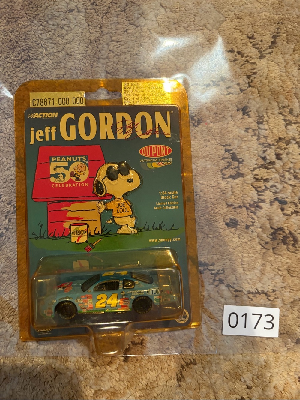 NWT Peanuts Jeff Gordon 50 Celebration Blue #24 Die-Cast Kids Toy Car